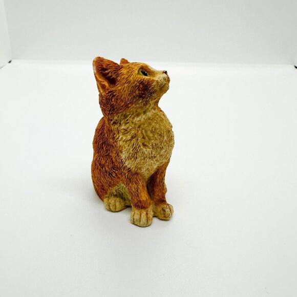 SOLD Vtg Sherratt Simpson England Orange Cat Ginger Sitting Sandicast Stone - Picture 6 of 7